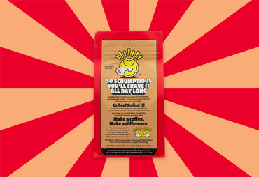 top of the mornin' snickerdoodle flavored coffee red bag jacksepticeye back of bag absurdly good coffee
