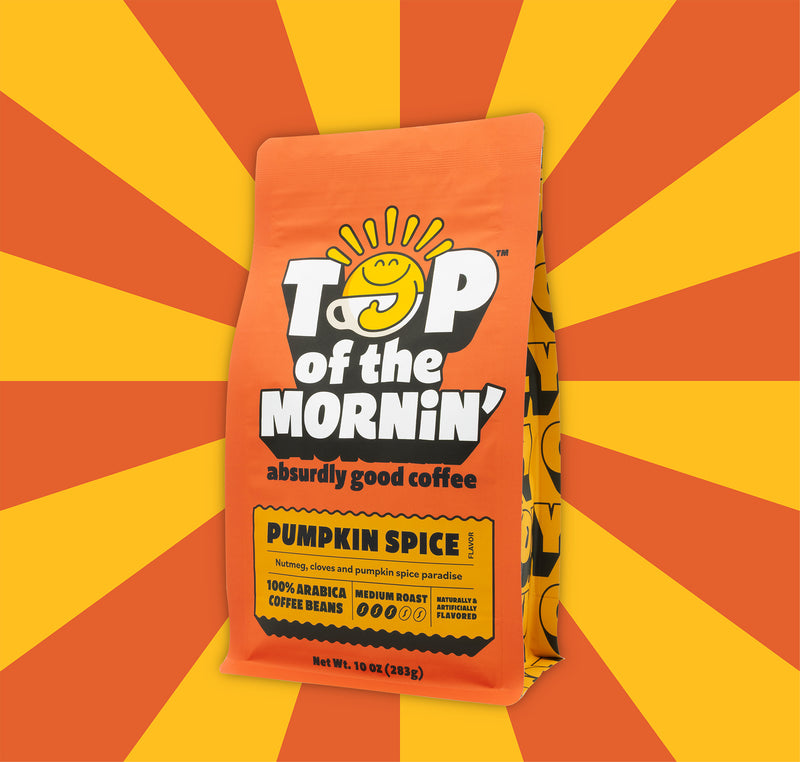 pumpkin spice orange back from the side orange and yellow background