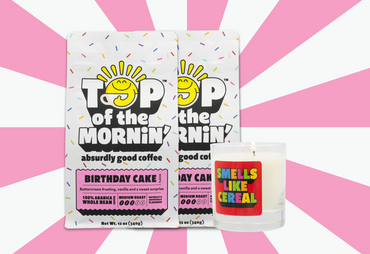 birthday gift box bundle top of the mornin' coffee and smells like cereal candle