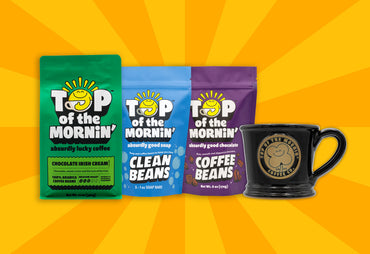 jacksepticeye's favorites green irish cream blue clean beans soap purple coffee beans 2024 anniversary mug yellow striped background
