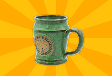 top of the mornin 2025 green mug yellow background side