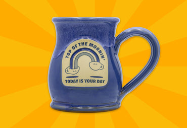 blue top of the mornin mug today is your day front orange ray background jacksepticeye
