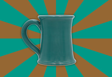 Top of The Mornin' jacksepticeye green mug wakey wakey back of mug green and bown background